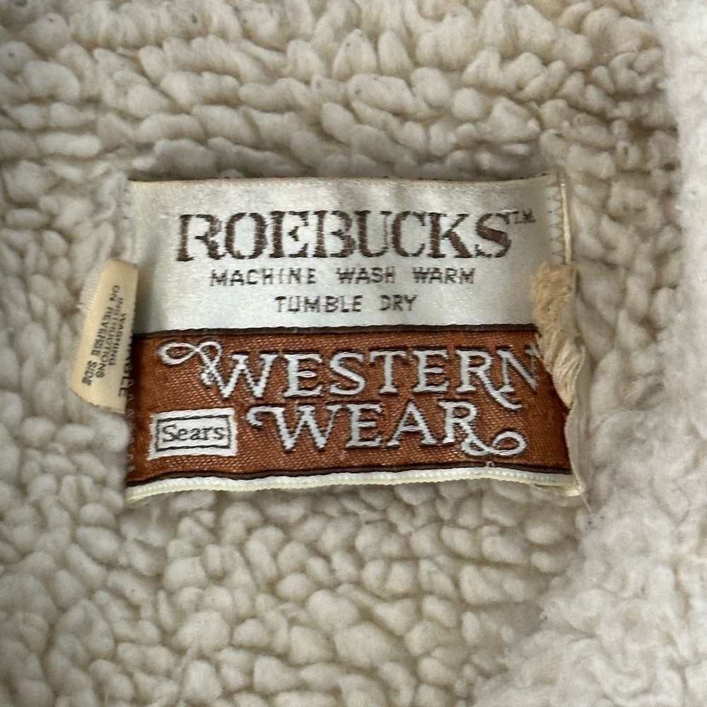 Vintage 70s Sears Roebucks Sherpa Denim Trucker Jean Jacket USA Size 38​ - Picture 11 of 12